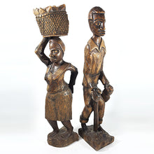Cargar imagen en el visor de la galería, Antiguo Par Figuras Madera Tallada Cubanas Coleccionables
