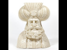 Cargar y reproducir el video en el visor de la galería, Busto Figura Sultán Otomano Turco Resina Sepiolita Vintage
