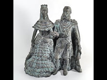 Cargar y reproducir el video en el visor de la galería, Antigua Figura Escultura Carlota y Maximiliano Escayola
