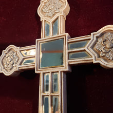 Cargar imagen en el visor de la galería, Cruz Vintage de Espejos y Pasta, estilo Antiguo
