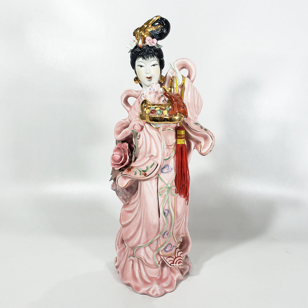 Figura de Porcelana Antigua Japonesa Geisha, hecha a mano