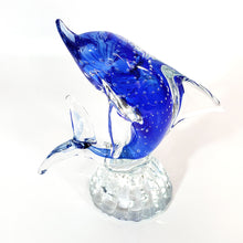 Cargar imagen en el visor de la galería, Antiguo Delfín Cristal Murano Azul Coleccionable Vintage
