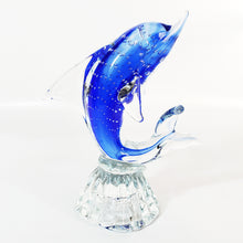 Cargar imagen en el visor de la galería, Antiguo Delfín Cristal Murano Azul Coleccionable Vintage
