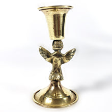 Cargar imagen en el visor de la galería, Antiguo Portavelas Querubín Bronce Pequeño Candelabro Vintage
