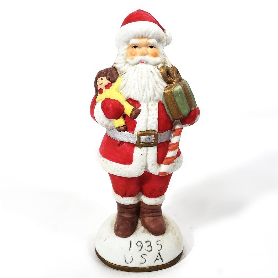 Figura Antigua Decorativa Santa Claus USA 1935 Cerámica