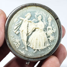 Cargar imagen en el visor de la galería, Antiguo Pastillero Camafeo Latón Resina 60s Vintage Pequeño
