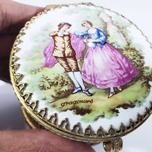 Cargar imagen en el visor de la galería, Antiguo Alhajero Porcelana Fragonard Metal Filigrana estilo Barroco
