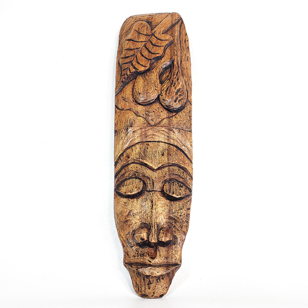 Figura Máscara Tribal Rostro Tallado Madera para Pared