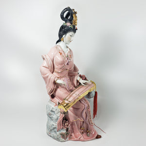 Antigua Escultura Geisha Porcelana Japonesa Kisaeng Coreana