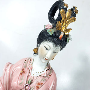 Antigua Escultura Geisha Porcelana Japonesa Kisaeng Coreana