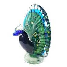 Cargar imagen en el visor de la galería, Figura Escultura Pavo Real Cristal Murano Vintage 2.7 kg
