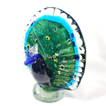Cargar imagen en el visor de la galería, Figura Escultura Pavo Real Cristal Murano Vintage 2.7 kg
