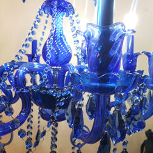 Cargar imagen en el visor de la galería, Antiguo Candil Cristal Réplica Descontinuado Baccarat Azul
