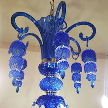 Cargar imagen en el visor de la galería, Antiguo Candil Cristal Réplica Descontinuado Baccarat Azul
