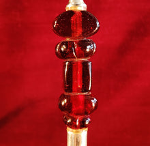 Cargar imagen en el visor de la galería, Cuchara Sopera Antigua Con Mango De Vidrio Ámbar
