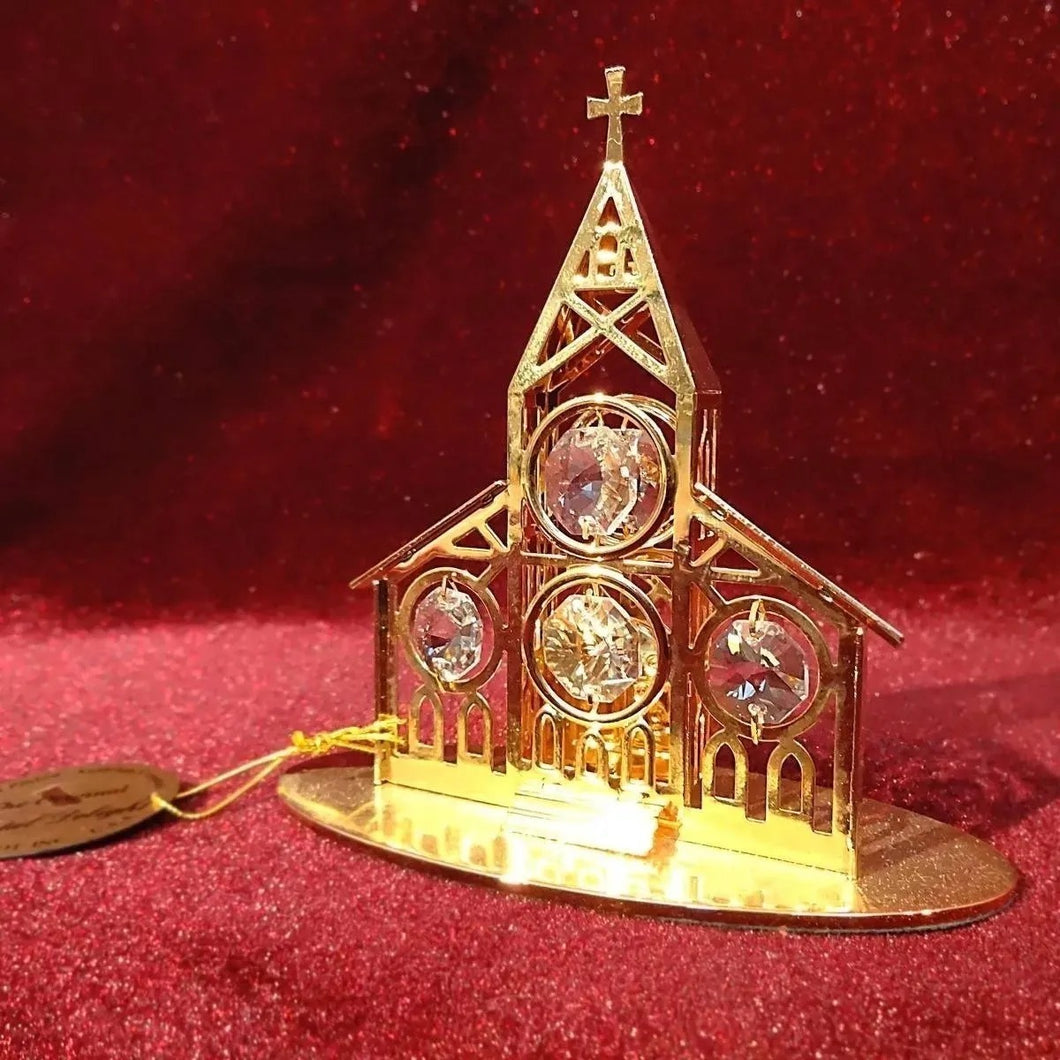 Iglesia En Baño De Oro 24 K Con Cristal Austriaco