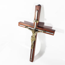 Cargar imagen en el visor de la galería, Antiguo Cristo Metal Chapa De Oro Y Madera, 50 Cm, Merlin
