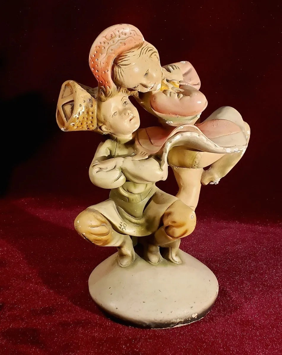 Antiguo Adorno Figura Pareja Baile Tradicional Ruso