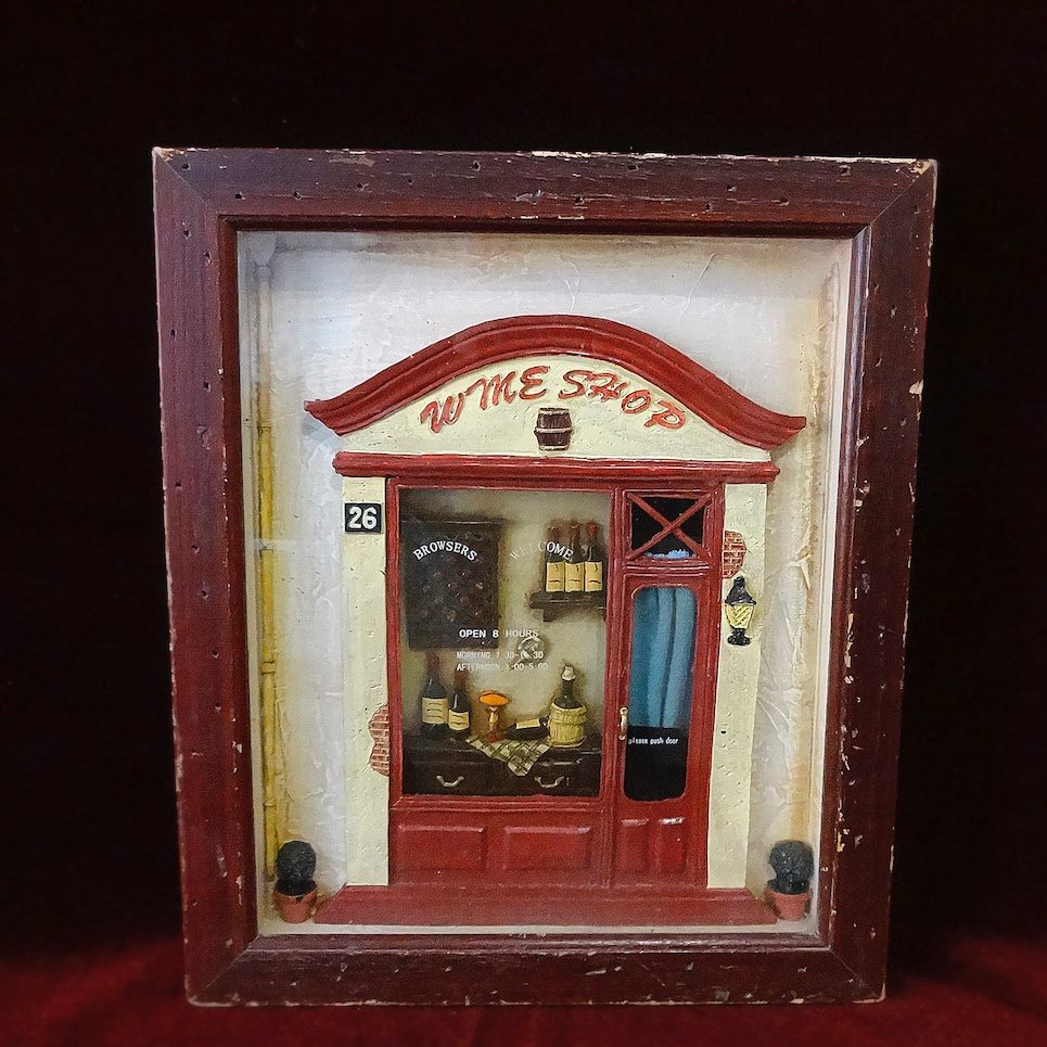 Cuadro Antiguo Decorativo Relieve Tienda De Vinos