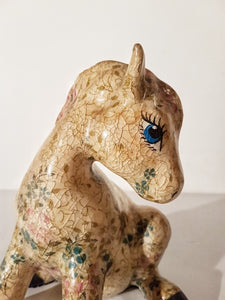Antigua Figura Caballito Craquelado Vintage