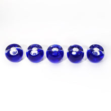 Cargar imagen en el visor de la galería, Juego 5 Portavelas Cristal Soplado Azul Vintage Candelabro 80s
