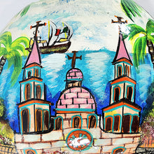 Cargar imagen en el visor de la galería, Máscara Mexicana Paisaje Artesanía Fibra Vidrio Grande 54 cm
