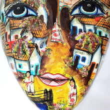 Cargar imagen en el visor de la galería, Máscara Mexicana Paisaje Artesanía Fibra Vidrio Grande 54 cm

