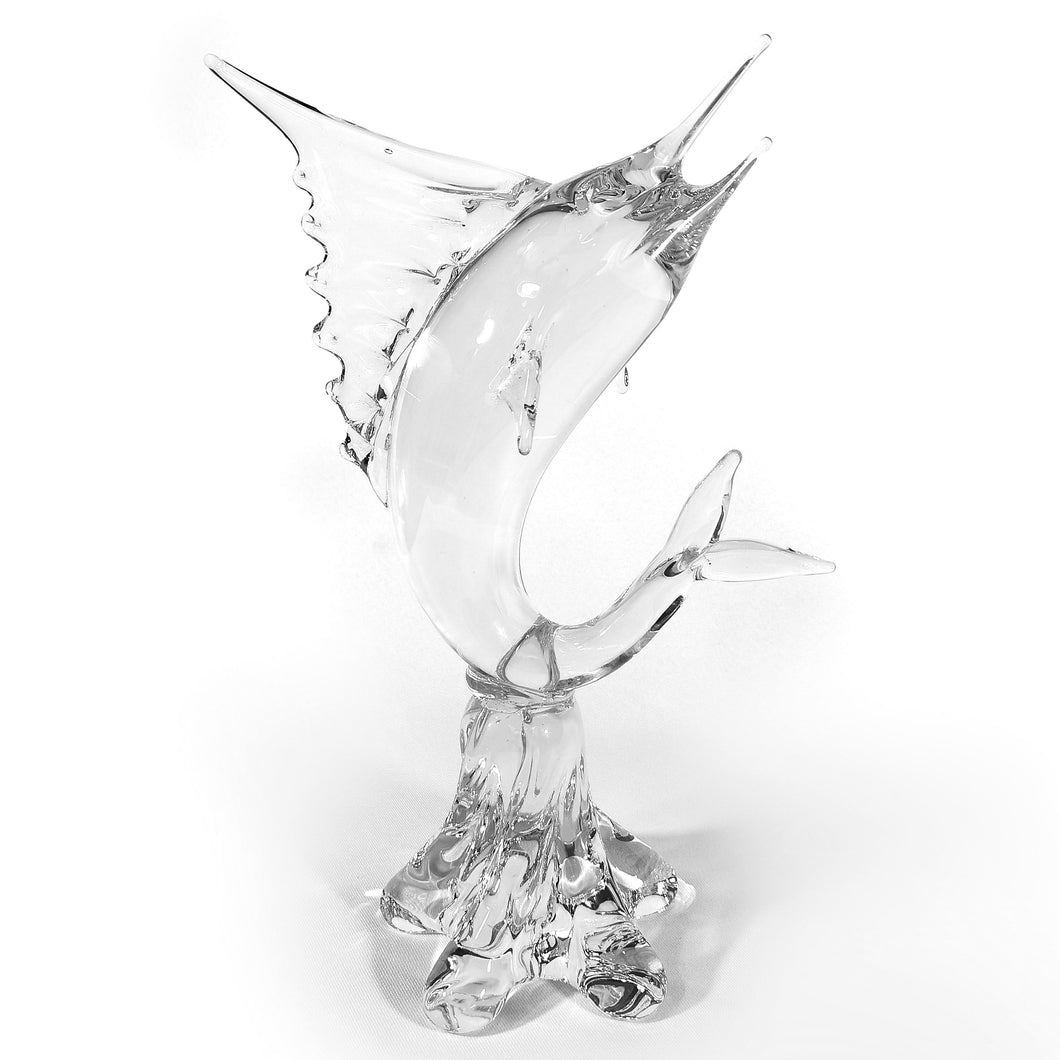 Escultura Pez Espada Cristal Estilo Murano Vidrio Grande 3 Kg