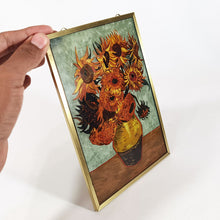 Cargar imagen en el visor de la galería, Cuadro Cristal Vang Gogh Girasoles Glassmasters Vintage 80s
