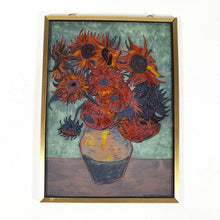 Cargar imagen en el visor de la galería, Cuadro Cristal Vang Gogh Girasoles Glassmasters Vintage 80s
