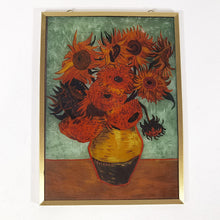 Cargar imagen en el visor de la galería, Cuadro Cristal Vang Gogh Girasoles Glassmasters Vintage 80s
