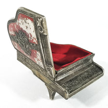 Cargar imagen en el visor de la galería, Antiguo Alhajero Piano Metálico Rosas Joyero Vintage 50s
