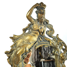 Cargar imagen en el visor de la galería, Antiguo Espejo Bronce Victoriano Art Nouveau Vintage

