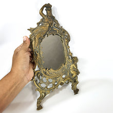 Cargar imagen en el visor de la galería, Antiguo Espejo Bronce Victoriano Art Nouveau Vintage
