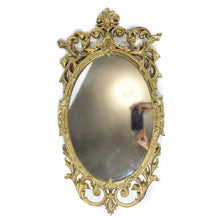 Cargar imagen en el visor de la galería, Antiguo Espejo Estilo Art Nouveau Barroco Hierro Vintage 70s
