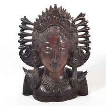 Cargar imagen en el visor de la galería, Rostro Bali Indonesia Madera Tallada Coleccionabe Vintage
