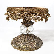Cargar imagen en el visor de la galería, Antigua Base Centro Mesa Frutero Antiguo Baño Oro Vintage
