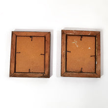 Cargar imagen en el visor de la galería, Par Cuadros Miniatura Óleo Vintage Floreros Coleccionables

