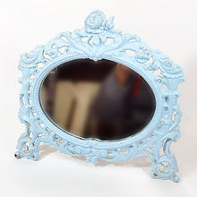 Cargar imagen en el visor de la galería, Antiguo Espejo Metal Mesa Estilo Barroco Vintage Art Nouveau
