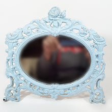 Cargar imagen en el visor de la galería, Antiguo Espejo Metal Mesa Estilo Barroco Vintage Art Nouveau
