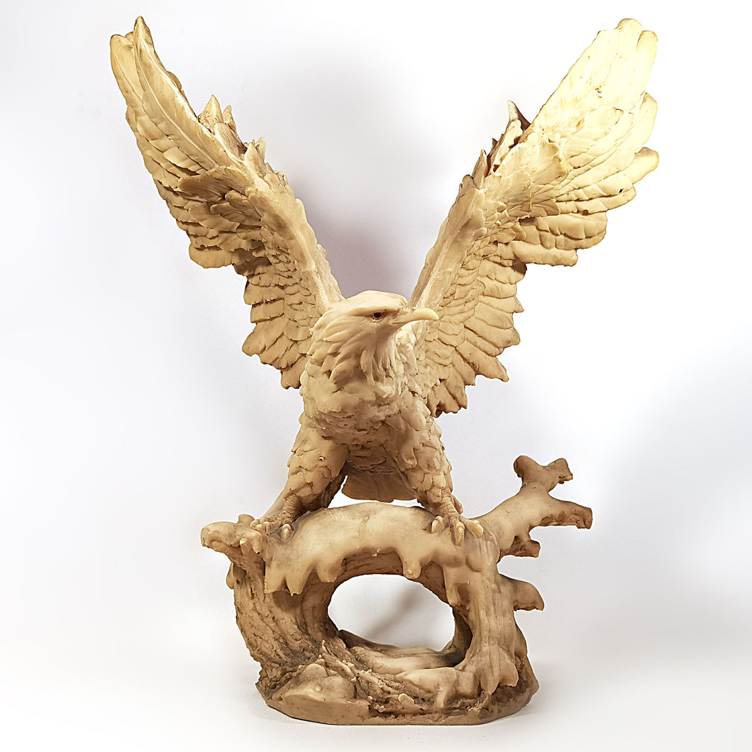 Antigua Estatua Águila Majestuosa Figura Resina Vintage 70s