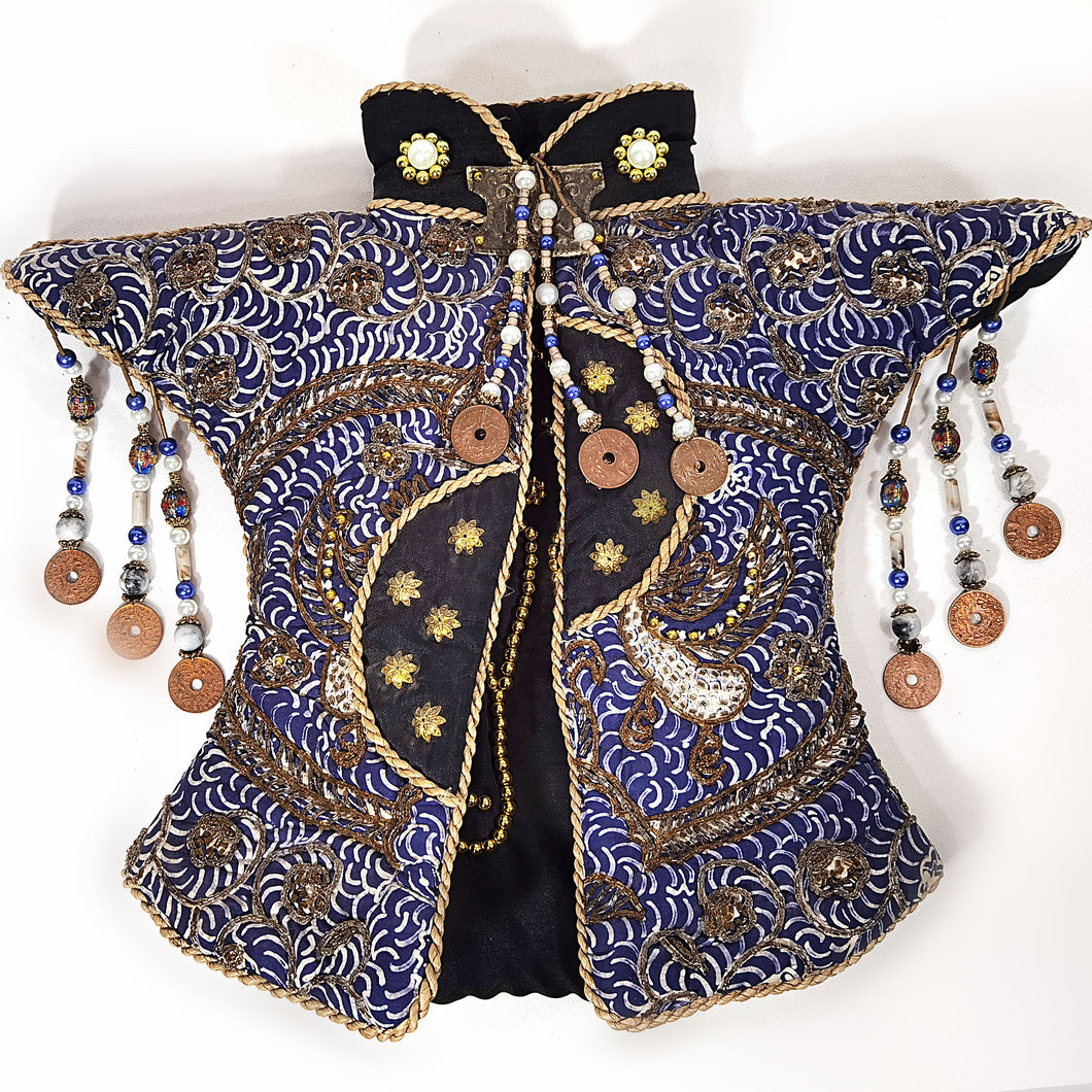 Antiguo Chaleco Indonesio Batik Decorativo Artesanal Canting