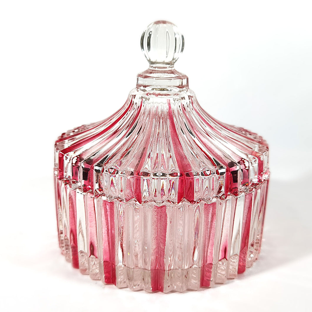 Bombonera Vintage Bowl Cristal Joyero Alhajero Grande