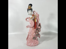 Cargar y reproducir el video en el visor de la galería, Antigua Figura Geisha Porcelana Japonesa, Coleccionable
